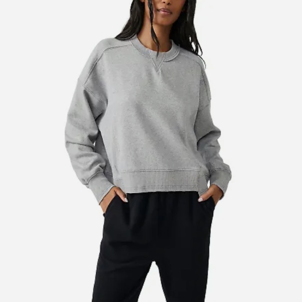 Fp Movement Intercept Pullover Gray Cropped Sweat… - image 1